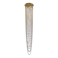 Swoop 5LT Pendant, Satin Brass & Clear Crystal - 10883-5SB 10883-5SB