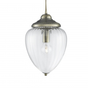 Bellis II 9Lt Pendant - Antique Brass & Clear Glass Shade