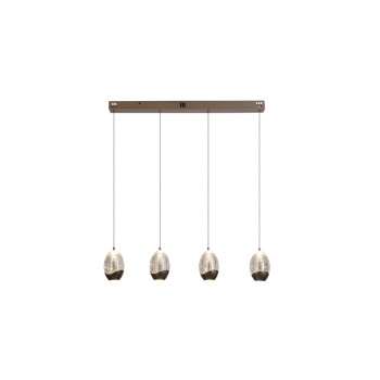 Svietidlá Searchlight - Seeds 4Lt Bar Pendant, Latte Metal with Champagne Glass | KÓD: 11140-4LT