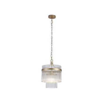 Svietidlá Searchlight - Lara 1Lt Pendant, Gold Metal with Clear Glass Rods | KÓD: 11200-1GO