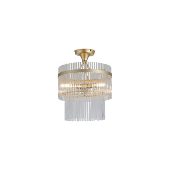 Svietidlá Searchlight - Lara 3Lt Semi Flush - Gold Metal, Clear Glass Rods | KÓD: 11300-3GO