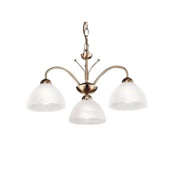 Svietidlá Searchlight - Milanese 3Lt Pendant - Antique Brass Metal & Alabaster Glass | KÓD: 1133-3AB