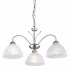 Milanese 3Lt Pendant- Satin Silver & Alabaster Glass