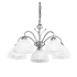 Milanese 3Lt Pendant- Satin Silver & Alabaster Glass