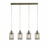 PIPES 3LT PENDANT, ANTIQUE BRASS WITH SEEDED GLASS