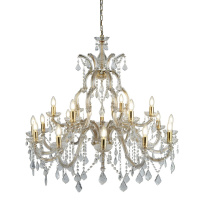 Marie Therese 18Lt Chandelier-Polished Brass & Clear Crystal - 1214-18 1214-18