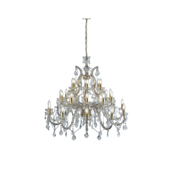 Svietidlá Searchlight - Marie Therese 30Lt Chandelier-Polished Brass & Clear Crystal | KÓD: 1214-30