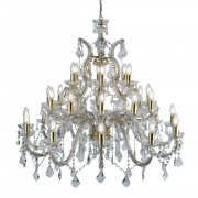 MARIE THERESE - 18LT CHANDELIER, POLISHED BRASS, CLEAR CRYSTAL