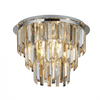 Svietidlá Searchlight - Clarissa 5Lt Flush - Chrome & Clear, Smoked & Amber Glass | KÓD: 1225-5CC