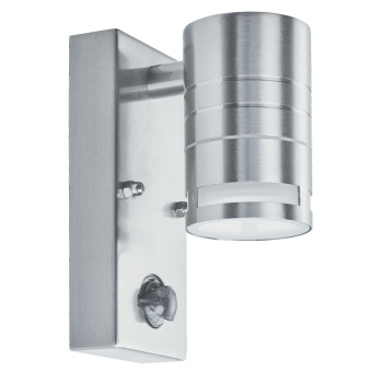 Svietidlá Searchlight - Metro Outdoor Wall Light with PIR - Stainless Steel & Glass | KÓD: 1318-1-LED