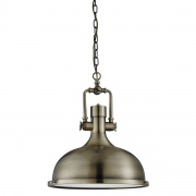 INDUSTRIAL PENDANT - 1LT PENDANT, BLACK GOLD, FROSTED GLASS