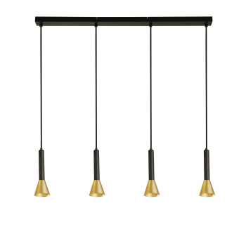 Svietidlá Searchlight - Signal 4Lt Bar Pendant - Black & Gold Metal | KÓD: 13611-4BGO