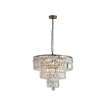 Svietidlá Searchlight - Empire 5Lt Pendant - Antique Brass Metal & Clear Crystal | KÓD: 1375-5AB