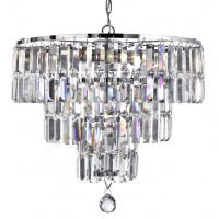 Empire  5Lt Pendant - Chrome Metal & Clear Crystal - 1375-5CC 1375-5CC