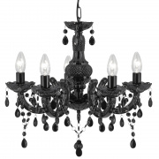 MARIE THERESE - 5LT CEILING, BLACK GLASS/ACRYLIC