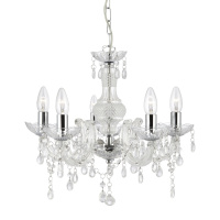 Marie Therese  5Lt Pendant - Clear Glass & Acrylic - 1455-5CL 1455-5CL