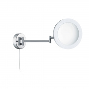 Bathroom Mirror w Shaving Socket  -  Chrome & Frosted, IP44
