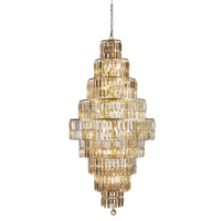Empire 13Lt Chandelier - Satin Brass Metal & Champagne Glass - 1500SB 1500SB
