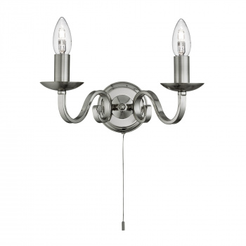 Svietidlá Searchlight - Richmond 2Lt Wall Light - Satin Silver Metal | KÓD: 1502-2SS