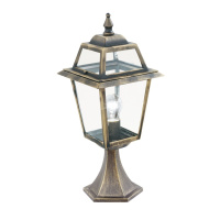 New Orleans Outdoor Post- Aluminium, Black Gold & Glass,IP44 - 1524 1524