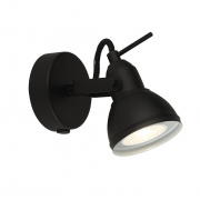 1LT OUTDOOR WALL/PORCH LIGHT WITH PIR - BLACK WITH CLEAR GLASS