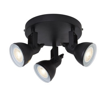 Svietidlá Searchlight - Focus  3Lt Round Spotlight - Black Metal | KÓD: 1543BK