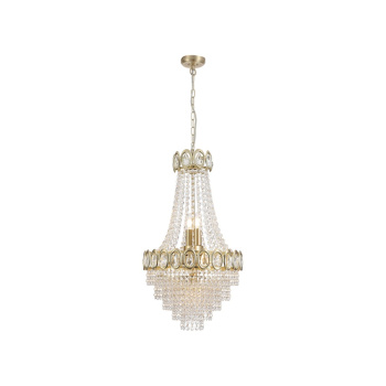 Svietidlá Searchlight - Louis Phillipe 6Lt Pendant Lamp, Satin Brass with Clear crys | KÓD: 1611-6SB