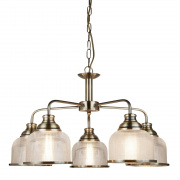 Bistro II 2Lt Bar Pendant - Brass & Holophane Style Glass