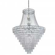 LOUIS PHILIPE CRYSTAL 11LT CHROME CHANDELIER WITH CLEAR GLASS  BEADS