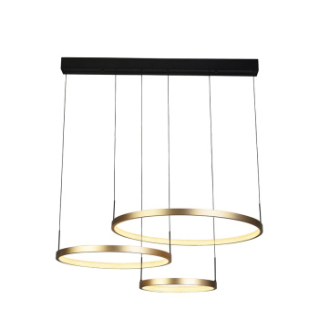 Svietidlá Searchlight - Grace 3 Ring Pendant - Black & Gold Metal | KÓD: 20227-3GO