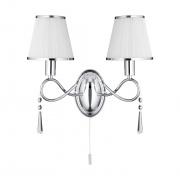 Angelique 5Lt Pendant - Chrome, Glass & White Shades