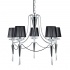 ANGELIQUE - 5LT CEILING, CHROME, WHITE SHADES, CLEAR GLASS