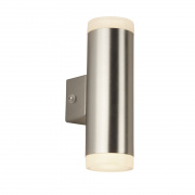 LED OUTDOOR 2LT  & PORCH WALL LIGHT, SATIN SILVER