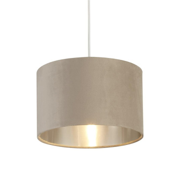 Svietidlá Searchlight - Drum Shade - Taupe Velvet with Silver Inner Dia.28cm | KÓD: 21027TA