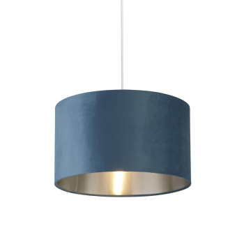 Svietidlá Searchlight - Drum Shade - Teal Velvet with Silver Inner Dia.28cm | KÓD: 21027TE