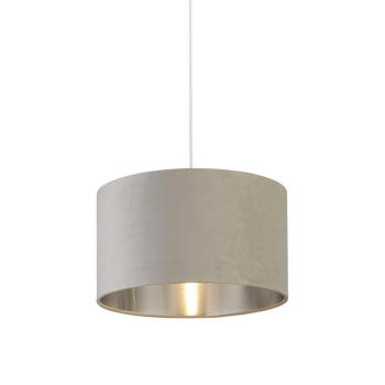 Svietidlá Searchlight - Drum Shade - Light Grey Velvet with Silver Inner Dia.38cm | KÓD: 21035GY