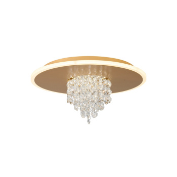 Svietidlá Searchlight - Deluge LED Flush, Gold Metal with Crystal Glass | KÓD: 21126-32GO