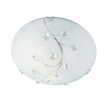 Svietidlá Searchlight - Dunkirk 3Lt Flush - Glass, Opal & Crystal | KÓD: 2140-40