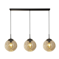 Punch 3Lt Bar Pendant- Black Metal & Champagne Punched Glass - 22123-3BK 22123-3BK