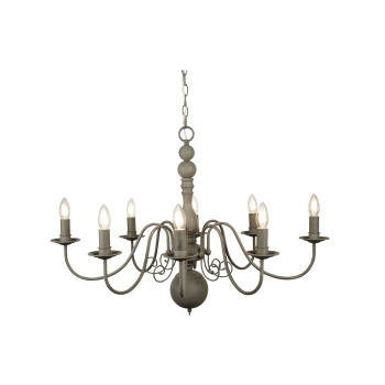 Svietidlá Searchlight - Greythorne 8Lt Pendant - Textured Grey Metal | KÓD: 2268-8GY