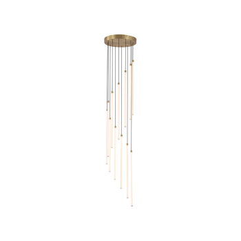 Svietidlá Searchlight - Flare LED 12Lt Stairwell Pendant, Satin Brass | KÓD: 22712SB