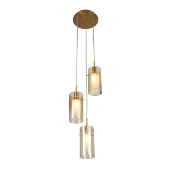 Svietidlá Searchlight - Duo III 3Lt Multi-Drop - Bronze Metal & Champagne Glass | KÓD: 2303-3CP
