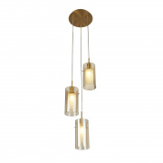 DUO 3 3Lt Multi-Drop Pendant - Bronze & Champagne Glass