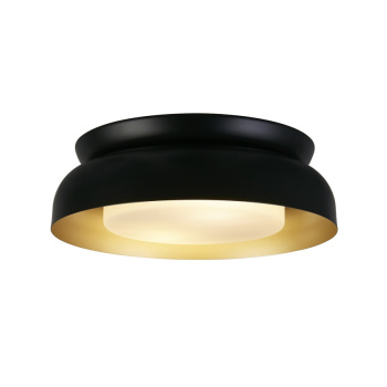 Svietidlá Searchlight - Kendal 2Lt Flush, Black & Gold Metal with Frosted Diffuser | KÓD: 23122BGO