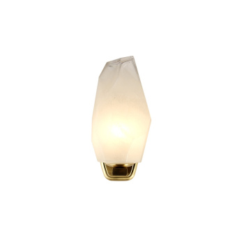 Svietidlá Searchlight - Rocky 1Lt Wall Light, Satin Brass Metal  & Glass | KÓD: 23142-1SB