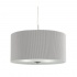 DRUM PLEAT PENDANT - 3LT PLEATED SHADE PENDANT, CREAM WITH FROSTED GLASS DIFFUSER DIA 40CM