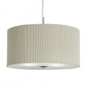 DRUM PLEAT PENDANT - 3LT PLEATED SHADE PENDANT, CREAM WITH FROSTED GLASS DIFFUSER DIA 40CM