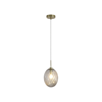 Svietidlá Searchlight - Whirl 1Lt Pendant, Satin Brass Metal with Champagne Glass | KÓD: 24141CP