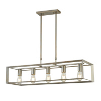 Heaton 5Lt Pendant - Brushed Gold/Silver Metal - 2415-5SI 2415-5SI