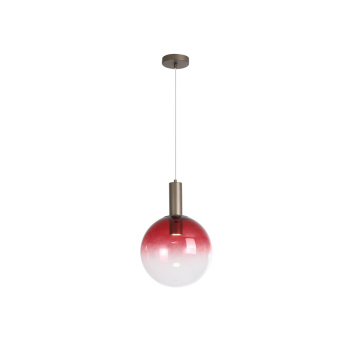 Svietidlá Searchlight - Ombre 1lt Pendant, Red Ombre Glass with Latte Metal | KÓD: 24183-1RE